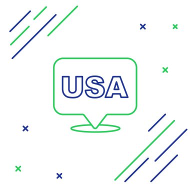 Amerika 'nın Bağımsızlık Günü çizgisi simgesi beyaz arkaplanda izole edildi. 4 Temmuz. Amerika Birleşik Devletleri ülkesi. Renkli taslak konsepti. Vektör