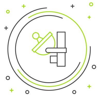 Radar simgesi beyaz arkaplanda izole edildi. Arama sistemi. Uydu sinyali. Renkli taslak konsepti. Vektör