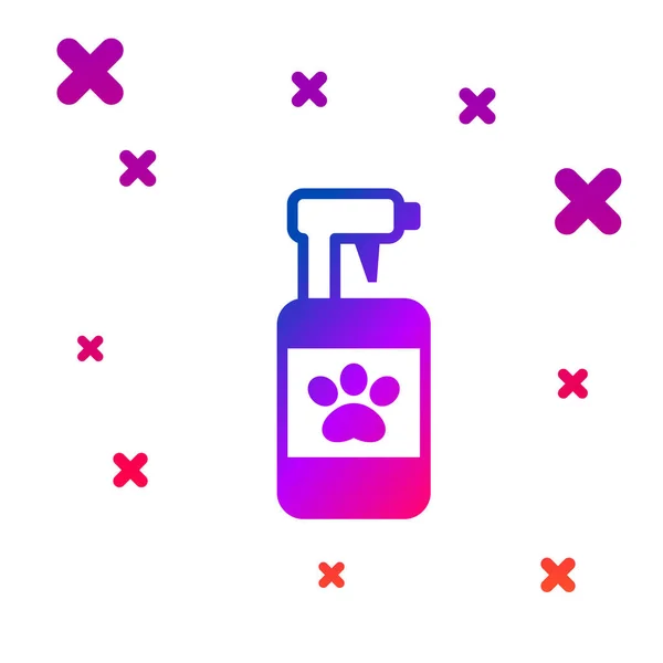 Färg Pet schampo ikon isolerad på vit bakgrund. Husdjur skötsel tecken. Hundrengöringssymbol. Lutande slumpmässiga dynamiska former. Vektor — Stock vektor