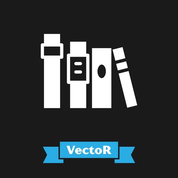Icono del Libro Blanco aislado sobre fondo negro. Vector — Vector de stock