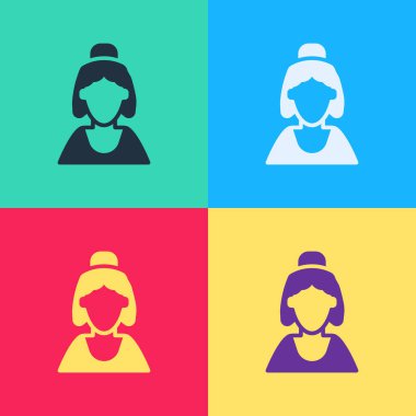 Renkli arka planda izole edilmiş bir kuyumcu ikonunun pop sanat danışmanı. Vektör