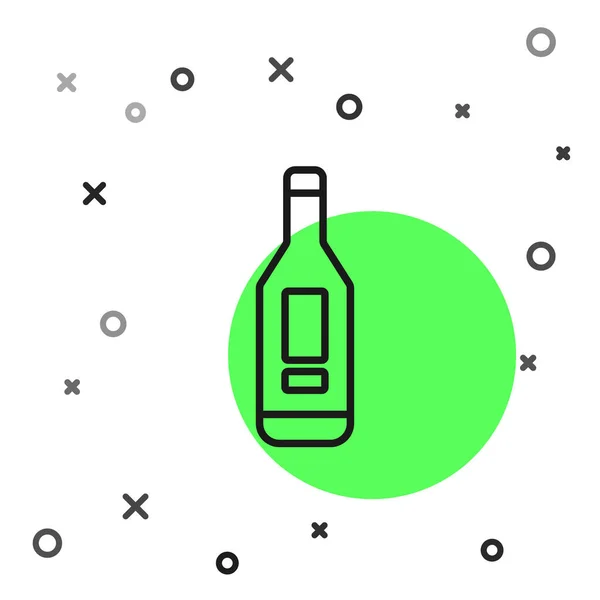 Ligne noire Thermomètre numérique médical pour icône d'examen médical isolé sur fond blanc. Vecteur — Image vectorielle