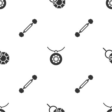 Mücevher taşı, kolye ve piercing 'i kusursuz desenlere göre ayarla. Vektör