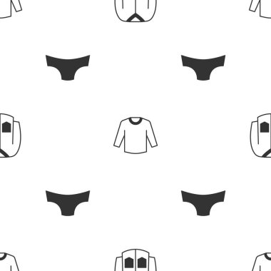 Süveter ve erkek iç çamaşırlarını kusursuz desenli giydirin. Vektör