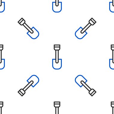 Çizgi Kürek oyuncak ikonu beyaz arka planda kusursuz desen izole etti. Renkli taslak konsepti. Vektör.