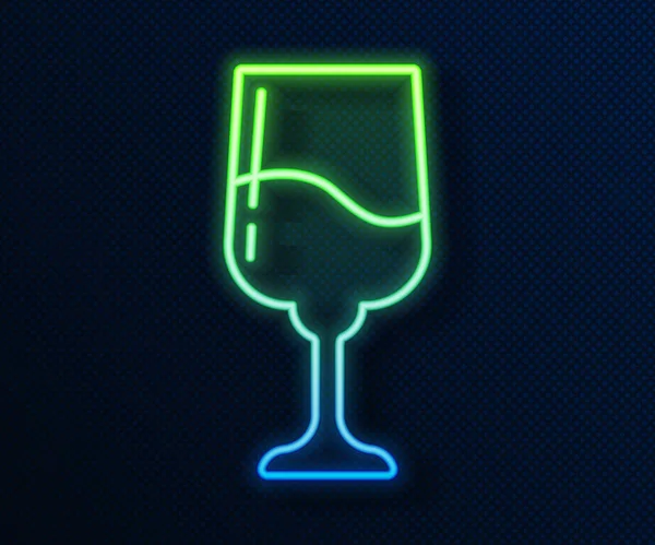 Lumineux néon ligne icône gobelet juif isolé sur fond bleu. Coupe de vin juive pour kiddush. Coupe Kiddush pour Shabbat. Vecteur — Image vectorielle