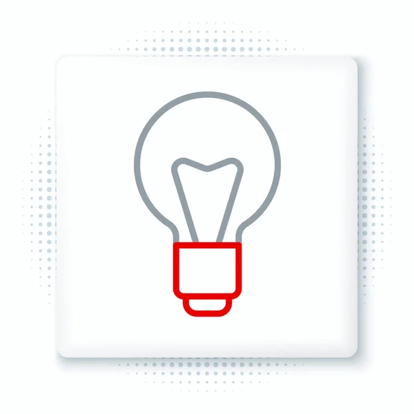 Ligne Ampoule Avec Concept Icône Idée Isolé Sur Fond Blanc — Image vectorielle