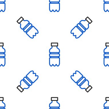 Su ikonu çizgisi beyaz arka planda izole edilmiş. Soda su içme tabelası. Renkli taslak konsepti. Vektör