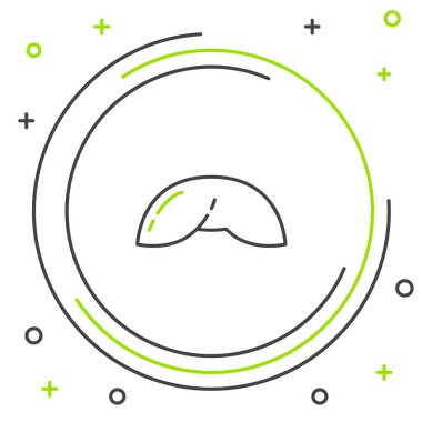 Çin şans kurabiyesi ikonu beyaz arka planda izole edilmiş. Geleneksel Asya. Renkli taslak konsepti. Vektör.