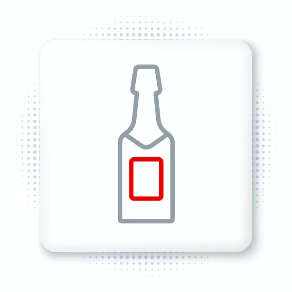 Línea Icono Botella Champán Aislado Sobre Fondo Blanco Concepto Esquema — Vector de stock