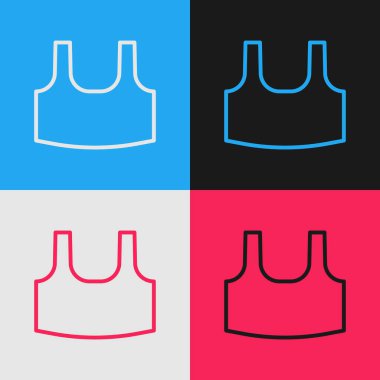 Pop Art Line Undershirt simgesi renk arkaplanında izole edildi. Vektör.