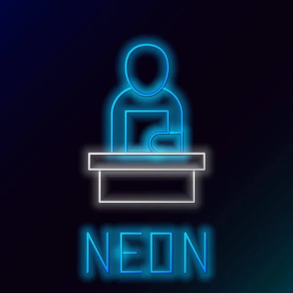 Gloeiende Neon Lijn Breaking Nieuws Icoon Geïsoleerd Zwarte Achtergrond Nieuws — Stockvector
