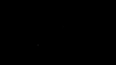 Beyaz çizgi omlet simgesi siyah arka planda izole edildi. Ev yemeği, sahanda yumurta, sağlıklı kahvaltı, omlet ikonu. 4K Video hareketli grafik canlandırması