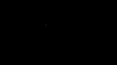 Beyaz Çizgi Saati siyah arkaplanda izole edilmiş para simgesidir. Para zamandır. Etkili zaman yönetimi. Zamanı paraya çevir. Kronometre işareti. 4K Video hareketli grafik canlandırması