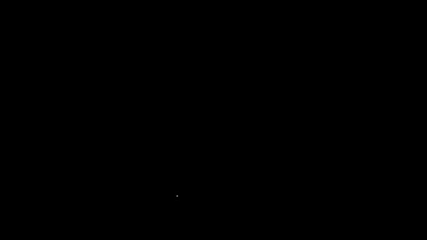 Linha branca Ícone de lata de refrigerante isolado no fundo preto. Animação gráfica em movimento de vídeo 4K — Vídeo de Stock