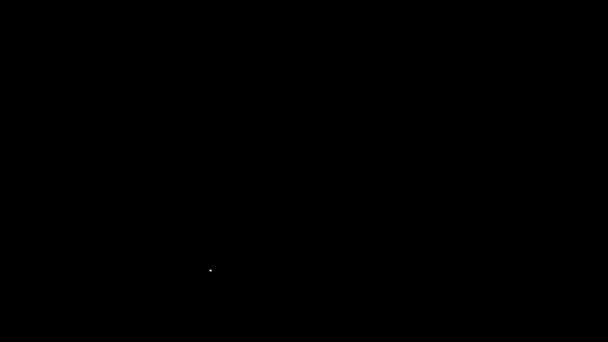 Vit linje Identifikationsmärke ikon isolerad på svart bakgrund. Den kan användas för presentation, företagets identitet, reklam. 4K Video motion grafisk animation — Stockvideo