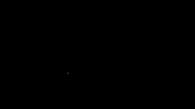 Beyaz çizgi, kağıt para yığını siyah arka planda izole nakit ikonu. Para desteleri. Para birimi. 4K Video hareketli grafik canlandırması