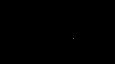 Beyaz çizgi Zaman Yönetimi simgesi siyah arkaplanda izole edildi. Saat ve vites tabelası. Üretkenlik sembolü. 4K Video hareketli grafik canlandırması