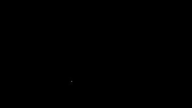 Beyaz hat telefon ikonu siyah arkaplanda izole edildi. Sabit telefon. 4K Video hareketli grafik canlandırması