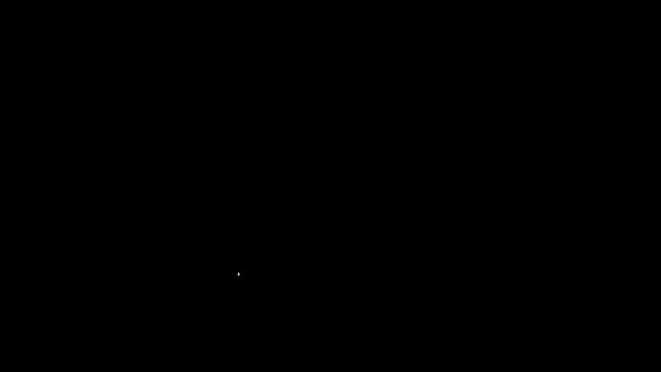 Піктограма принтера білої лінії ізольовано на чорному тлі. 4K Відео рух графічна анімація — стокове відео