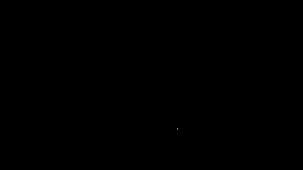 Línea blanca Configuración de la carpeta con el icono de engranajes aislado sobre fondo negro. Actualización de software, protocolo de transferencia, gestión de herramientas de trabajo en equipo, proceso de copia. Animación gráfica de vídeo 4K — Vídeo de stock