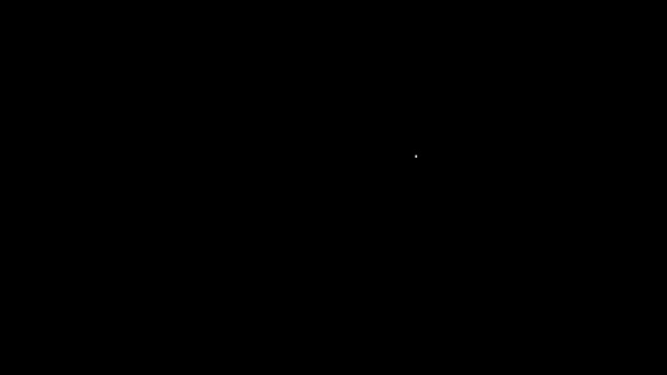 Иконка веб-камеры белой линии выделена на чёрном фоне. Камера чата. Значок веб-камеры. Видеографическая анимация 4K — стоковое видео