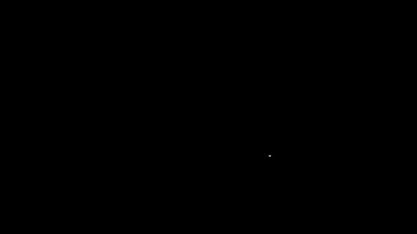 Οθόνη υπολογιστών λευκής γραμμής με εικονίδιο γραφήματος απομονωμένο σε μαύρο φόντο. Αναφορά εικονιδίου αρχείου κειμένου. Λογιστική πινακίδα. Έλεγχος, ανάλυση, σχεδιασμός. 4K Γραφική κίνηση κίνησης βίντεο — Αρχείο Βίντεο