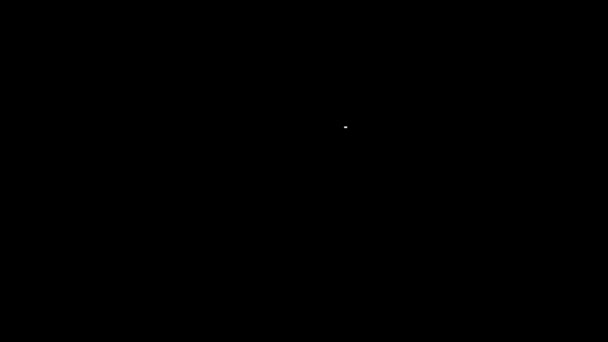 Linha branca Ícone do livro médico isolado no fundo preto. Animação gráfica em movimento de vídeo 4K — Vídeo de Stock