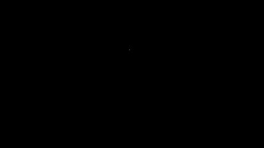 Beyaz çizgi kesme aracı simgesi siyah arkaplanda izole edildi. Bıçakla bıçak dikmek. 4K Video hareketli grafik canlandırması