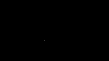Siyah arkaplanda beyaz çizgi ütü simgesi izole edildi. 4K Video hareketli grafik canlandırması
