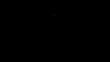 Siyah arka planda büyük çekiç ikonu olan beyaz çizgi yüksek vurucu cazibesi. Gücü ölçmek için cazibe. Eğlence parkı. 4K Video hareketli grafik canlandırması