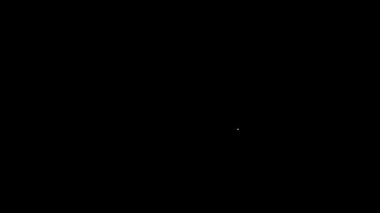 Beyaz çizgi çarpışan araba simgesi siyah arkaplanda izole edildi. Eğlence parkı. Çocuklar için eğlence parkı, eğlence parkı. 4K Video hareketli grafik canlandırması