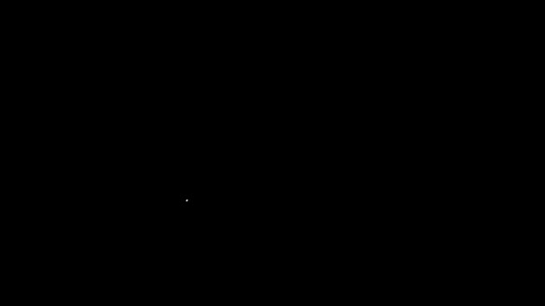 Linha branca pomada creme tubo medicina ícone isolado no fundo preto. Tubo, recipiente, pasta de dentes, sinal de creme. Animação gráfica em movimento de vídeo 4K — Vídeo de Stock