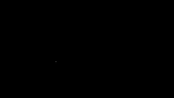Linha branca pomada creme tubo medicina ícone isolado no fundo preto. Tubo, recipiente, pasta de dentes, sinal de creme. Animação gráfica em movimento de vídeo 4K — Vídeo de Stock