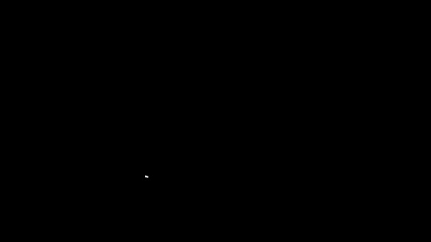 Witte lijn Laptop en kruismarkering op het scherm pictogram geïsoleerd op zwarte achtergrond. Foutvenster, exit knop, annuleren, 404 foutpagina niet gevonden concept. 4K Video motion grafische animatie — Stockvideo