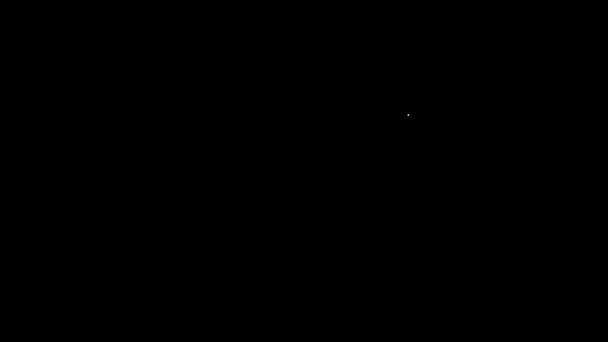 Weiße Linie Schild hängt Symbol isoliert auf schwarzem Hintergrund. Geeignet für Werbung Bar, Café, Pub, Restaurant. 4K Video Motion Grafik Animation — Stockvideo