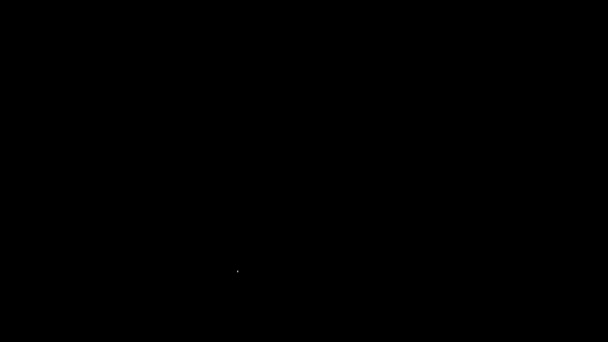 Biała linia Kobieta sukienka ikona izolowane na czarnym tle. Znak ubrania. 4K Animacja graficzna ruchu wideo — Wideo stockowe