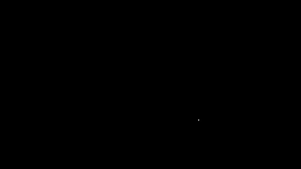 Bílá čára Ikona ukazatele pásky izolované na černém pozadí. Měřící páska. Grafická animace pohybu videa 4K — Stock video