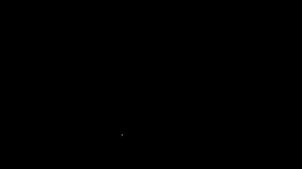 Línea blanca Icono de candelabro aislado sobre fondo negro. Animación gráfica de vídeo 4K — Vídeo de stock