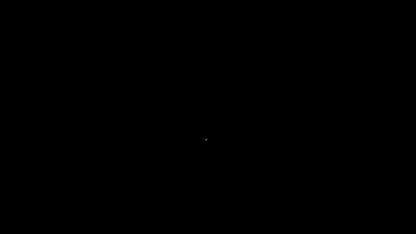 Ligne blanche Icône fleur isolée sur fond noir. Animation graphique de mouvement vidéo 4K — Video