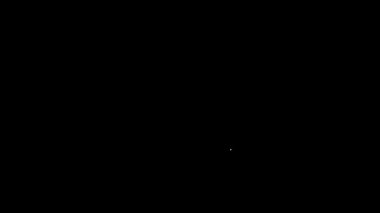 Ördek üzerinde beyaz çizgi avı, siyah arka planda izole edilmiş hedef simgesi var. Ördekli ve hedefli av kulübü logosu. Tüfek merceği ördeğe nişan alıyor. 4K Video hareketli grafik canlandırması