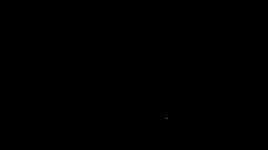 Beyaz çizgi çapraz ok simgesi siyah arkaplanda izole edildi. 4K Video hareketli grafik canlandırması