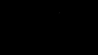 Beyaz çizgi kavanoz bal ikonu siyah arka planda izole. Yiyecek bankası. Tatlı doğal gıda sembolü. 4K Video hareketli grafik canlandırması