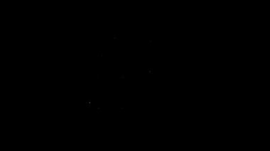 Beyaz çizgi tıraş losyonu simgesi siyah arkaplanda izole edilmiş. Parfüm spreyi ikonu. Erkek parfüm şişesi. 4K Video hareketli grafik canlandırması