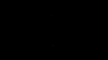 Siyah arka planda beyaz çizgi elektrikli saç kırpıcı ya da traş ikonu var. Berber dükkanı sembolü. 4K Video hareketli grafik canlandırması