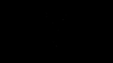 Beyaz çizgili tıraş makinesi simgesi siyah arkaplanda izole edilmiş. 4K Video hareketli grafik canlandırması