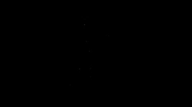 Beyaz çizgili bira şişesi ve siyah arka planda izole edilmiş tahta fıçı ikonu. 4K Video hareketli grafik canlandırması