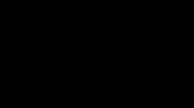 Beyaz çizgi bira şişesi simgesi siyah arkaplanda izole edilmiş. 4K Video hareketli grafik canlandırması