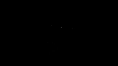 Beyaz çizgi bira ve zıplama ikonu siyah arka planda izole edildi. 4K Video hareketli grafik canlandırması