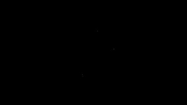 Beyaz çizgi insan ve siyah arka planda izole edilmiş ikon içerisindeki ekipman. Yapay zeka. Beyin işaretini düşünüyorum. Beynin sembol çalışması. 4K Video hareketli grafik canlandırması